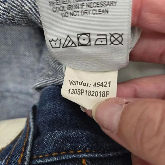 FOG Fear of God Mens Essentials Blue Jeans Size 28 Blue Distressed Patch Work - Picture 6 of 9